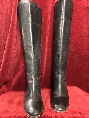 J. Crew Black Tall Leather Riding Boots
